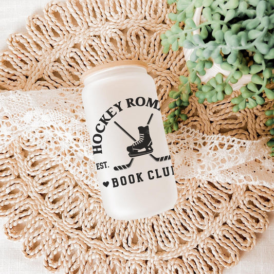 Hockey Romance Book Club Bookish Iced Coffee Glass, Perfect for Book Lovers, Cozy Book Gifts, Book Cup