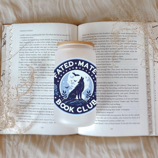 Fated Mates Book Club Bookish Iced Coffee Glass, Perfect for Book Lovers, Cozy Book Gifts, Book Cup