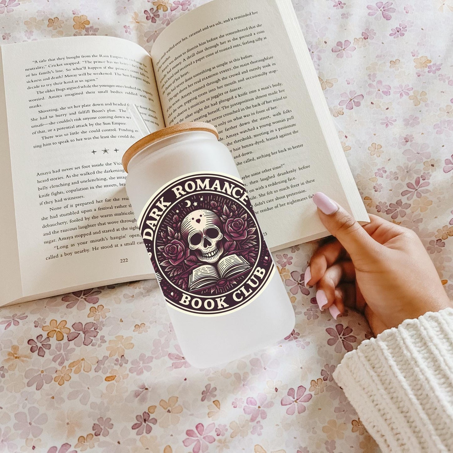 Dark Romance Book Club Bookish Iced Coffee Glass, Perfect for Book Lovers, Cozy Book Gifts, Book Cup