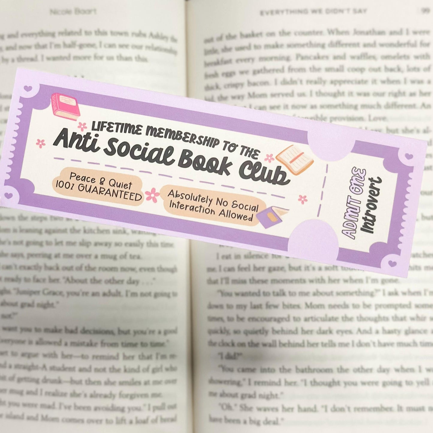 Anti Social Book Club Bookmark